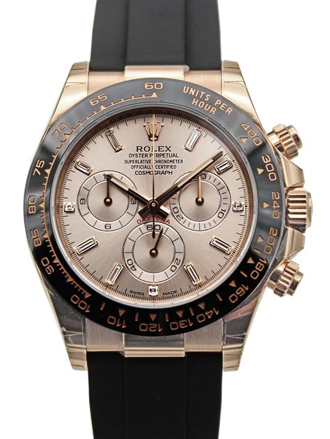 rolex daytona rose gold ceramic bezel|rolex daytona platinum baguette diamond.